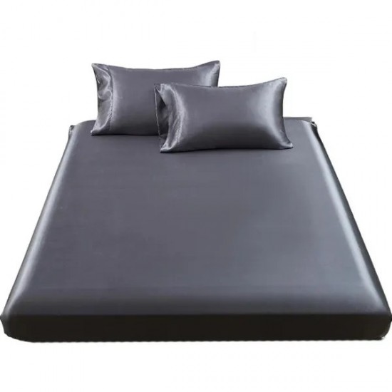 Smooth Plain Fabric Full Size Sheet Set with Two Pillowcases